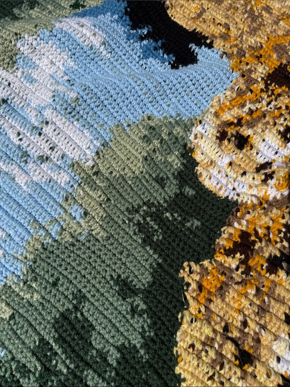 Hand Crafted GoldenRetriever  Dogs oversized Crochet Throw